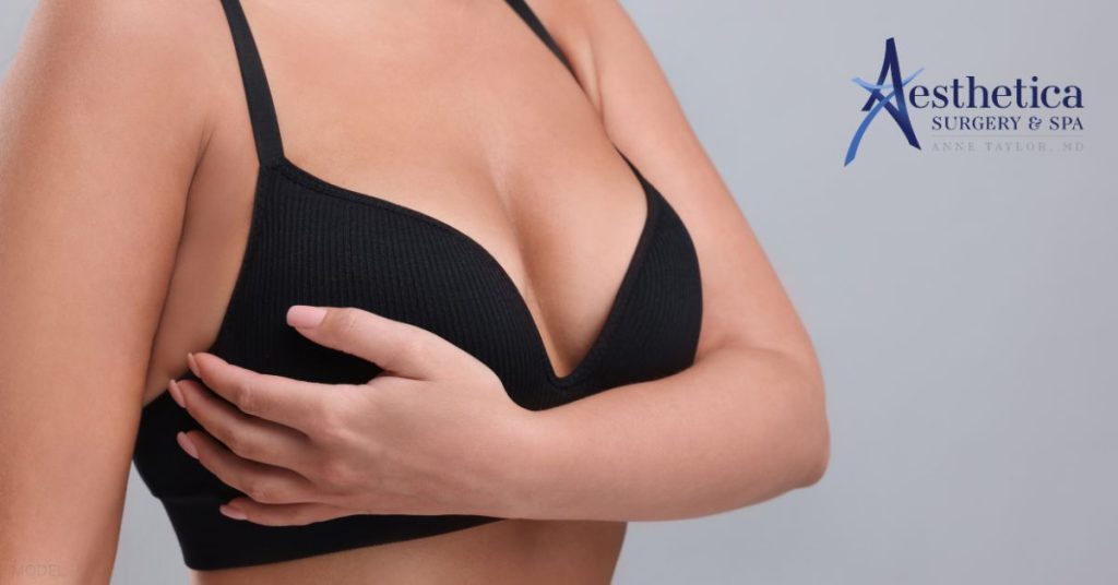 Woman considering an implant inversion. (Model)