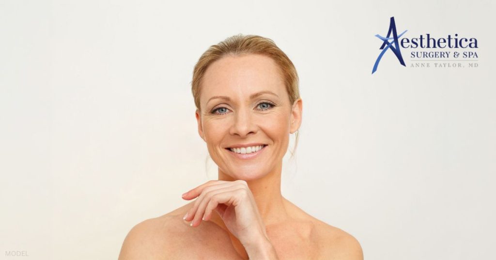 Woman after weight loss. (Model)